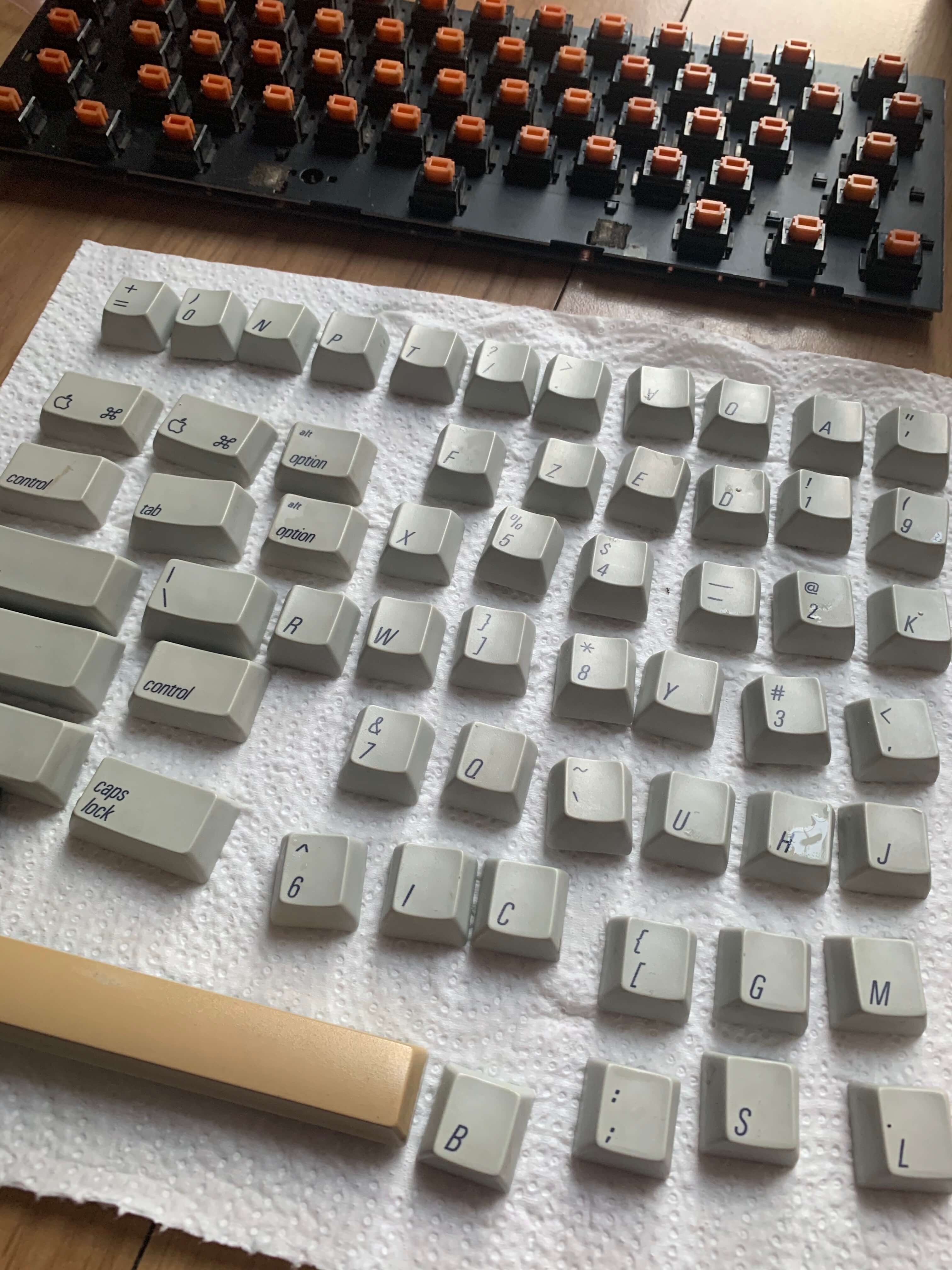 Drying keycaps