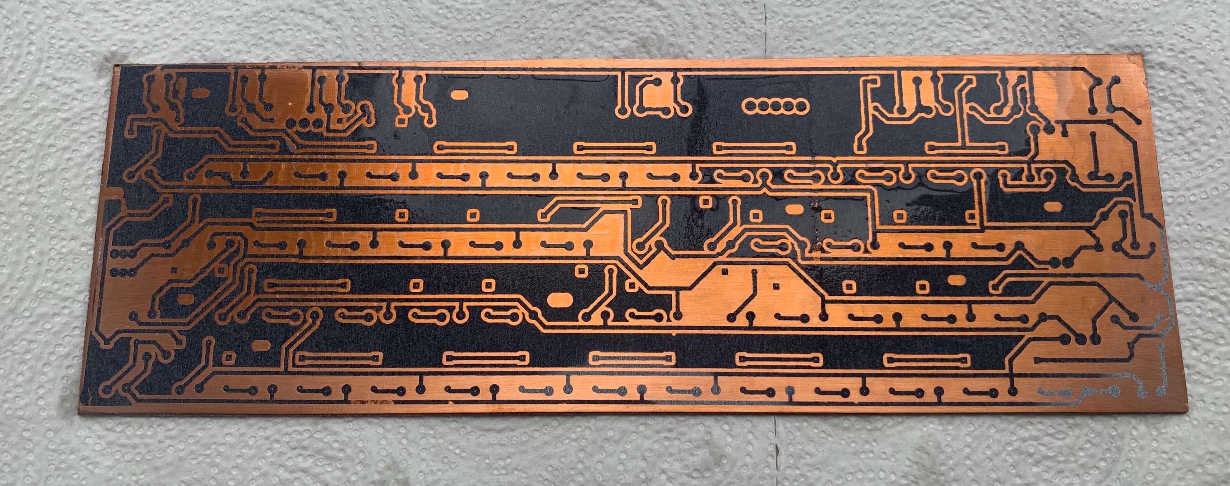 Copper board with transfered design